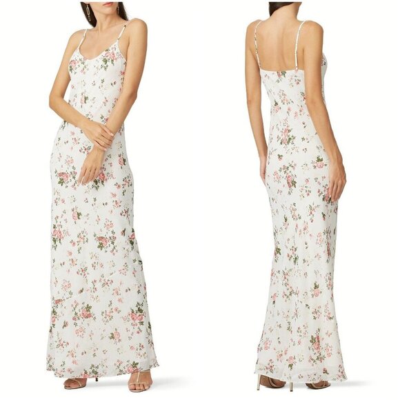 Reformation White Pink Floral Germain Maxi Dress $328 - Picture 2 of 13